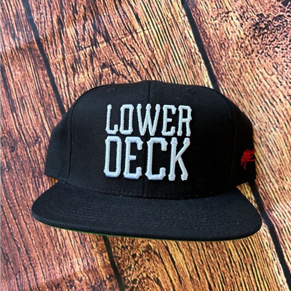 SSUR New York Lower Deck Black Snapback Cap Hat Adjustable Green Under Brim